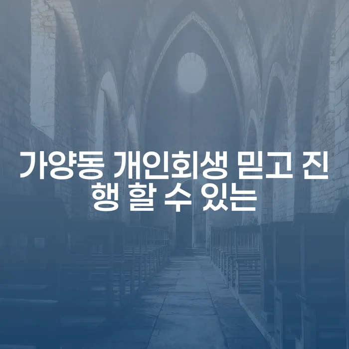 가양동 개인회생 믿고 진행 할 수 있는