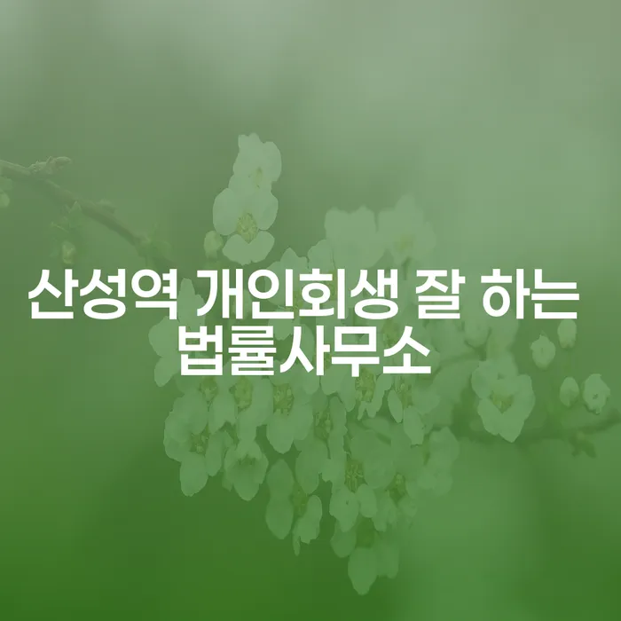 산성역 개인회생 잘 하는 법률사무소