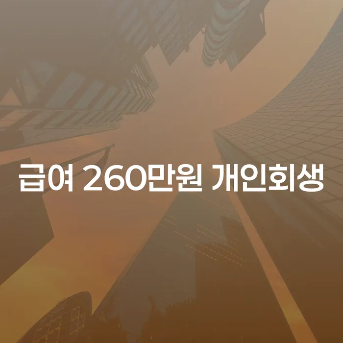 급여 260만원으로 개인회생을 신청할 수 있을까요?